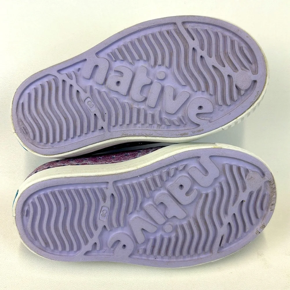 NATIVE Juniper Bling Purple Slip on Shoes Size C6